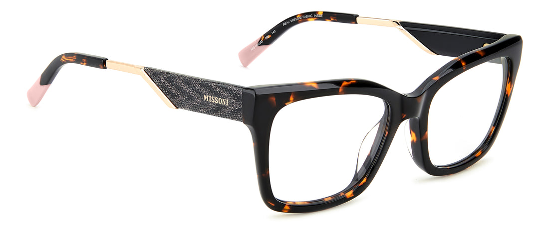 Occhiali da vista missoni mis 0265/g 086 havana rectangular femenino taglia 52mm - Vista dettagliata
