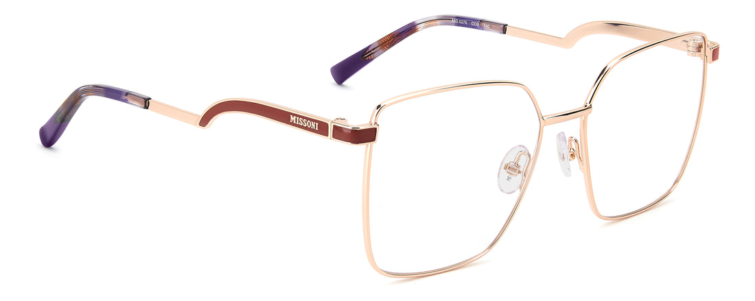 Occhiali da vista missoni mis 0276 ddb dorado square femenino taglia 55mm - Vista dettagliata
