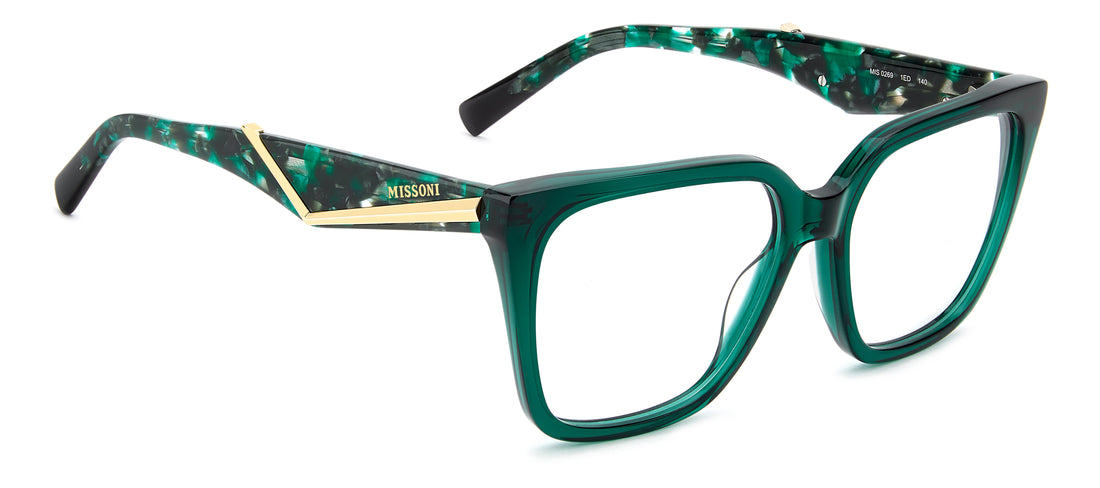 Brillen missoni mis 0269 1ed verde square femenino größe 54mm - Detailansicht