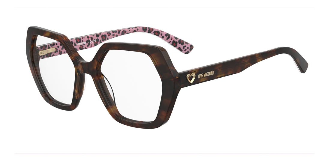 Glasögon moschino love mol689 086 havana rectangular femenino storlek 54mm - Huvudvy