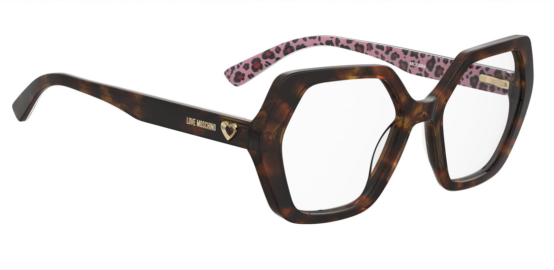 Glasögon moschino love mol689 086 havana rectangular femenino storlek 54mm - Detaljvy