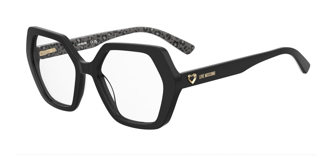 Glasögon moschino love mol689 807 negro rectangular femenino storlek 54mm - Huvudvy
