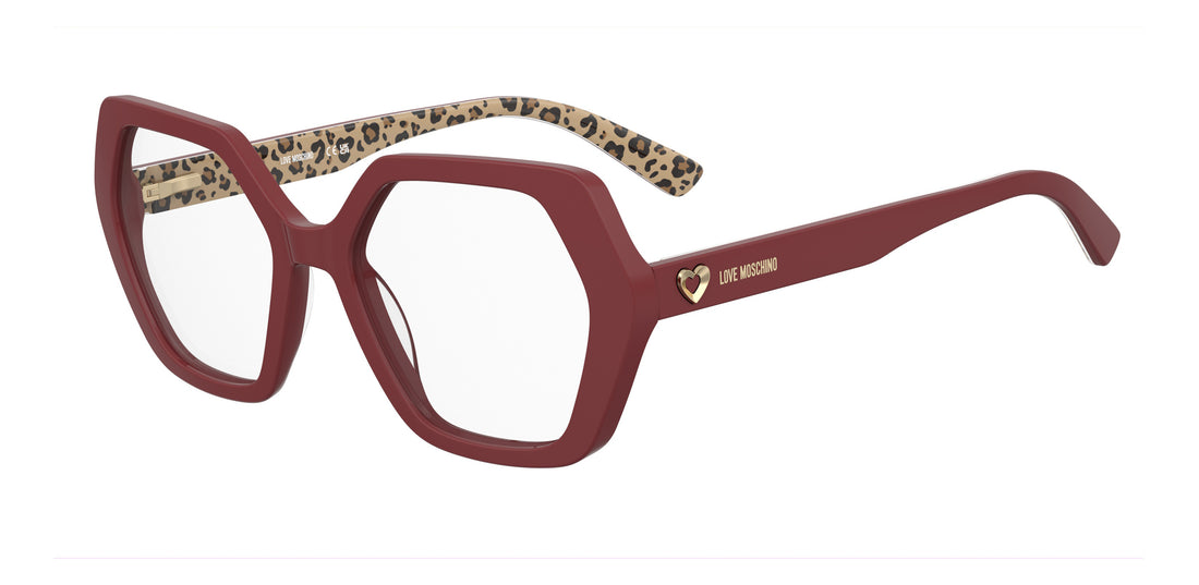Glasögon moschino love mol689 c9a rojo rectangular femenino storlek 54mm - Huvudvy