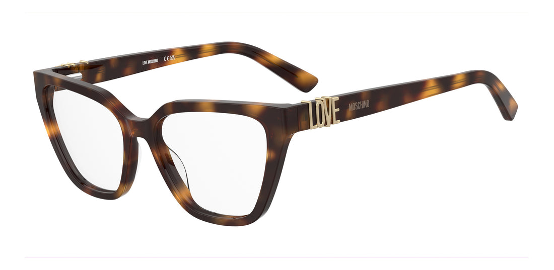 Glasögon moschino love mol691 05l havana rectangular femenino storlek 53mm - Huvudvy