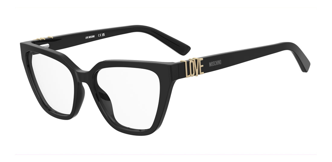 Glasögon moschino love mol691 807 negro rectangular femenino storlek 53mm - Huvudvy