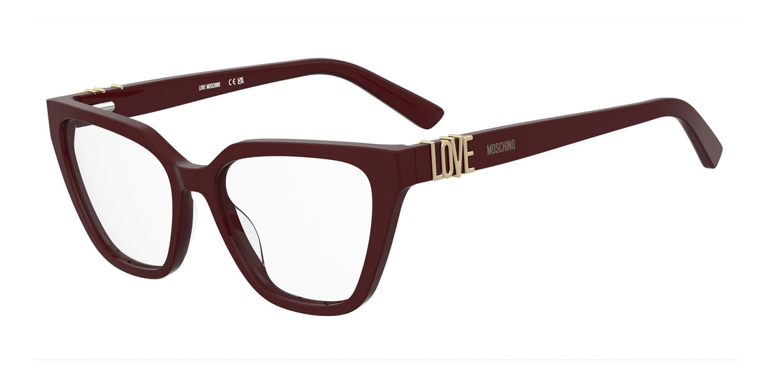 Glasögon moschino love mol691 lhf burdeos rectangular femenino storlek 53mm - Huvudvy