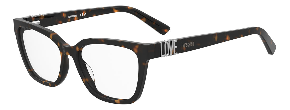 Glasögon moschino love mol692 086 havana rectangular femenino storlek 53mm - Huvudvy