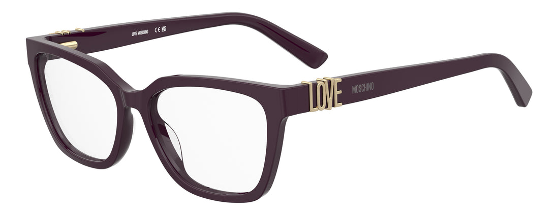 Glasögon moschino love mol692 0t7 morado rectangular femenino storlek 53mm - Huvudvy
