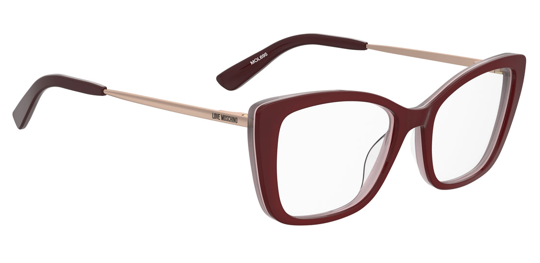 Glasögon moschino love mol695 c9a rojo rectangular femenino storlek 52mm - Detaljvy