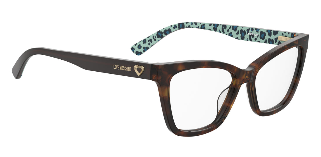Glasögon moschino love mol690 086 havana rectangular femenino storlek 55mm - Detaljvy