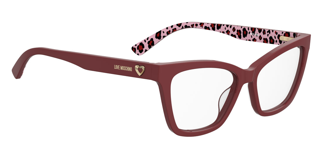 Glasögon moschino love mol690 c9a rojo rectangular femenino storlek 55mm - Detaljvy