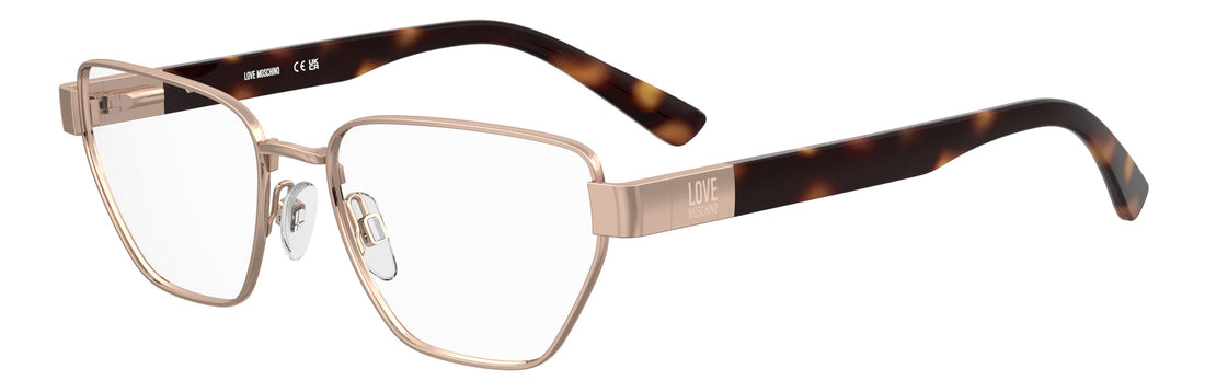 Glasögon moschino love mol693 ddb dorado rectangular femenino storlek 55mm - Huvudvy