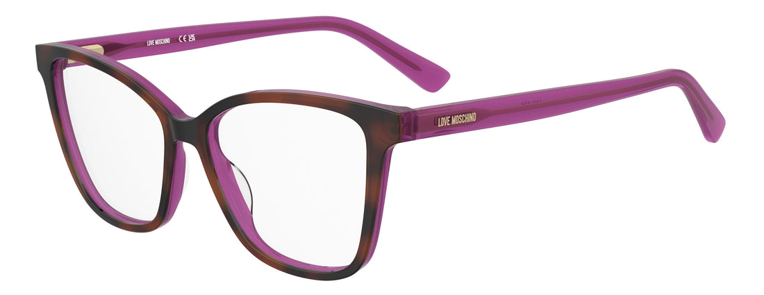 Glasögon moschino love mol697 c4b havana rectangular femenino storlek 54mm - Huvudvy