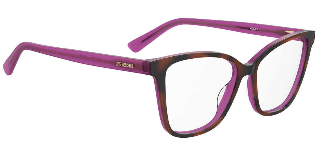 Glasögon moschino love mol697 c4b havana rectangular femenino storlek 54mm - Detaljvy