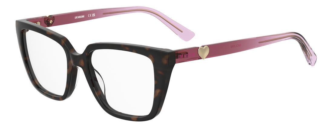 Glasögon moschino love mol699 0t4 havana rectangular femenino storlek 53mm - Huvudvy
