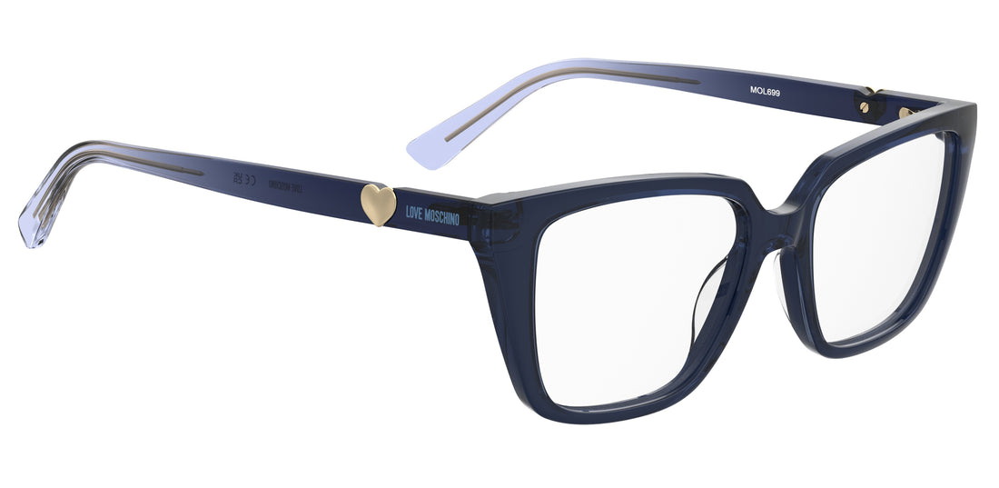 Glasögon moschino love mol699 pjp azul rectangular femenino storlek 53mm - Detaljvy