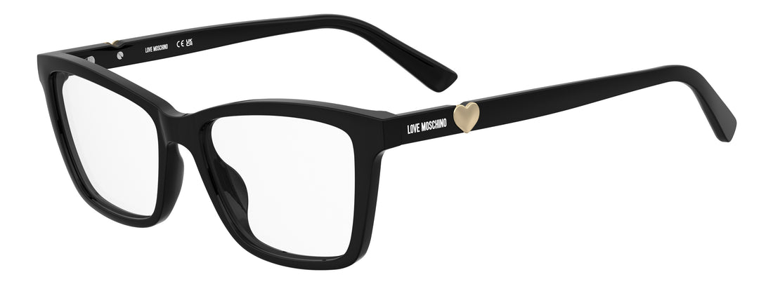 Glasögon moschino love mol700 807 negro rectangular femenino storlek 54mm - Huvudvy