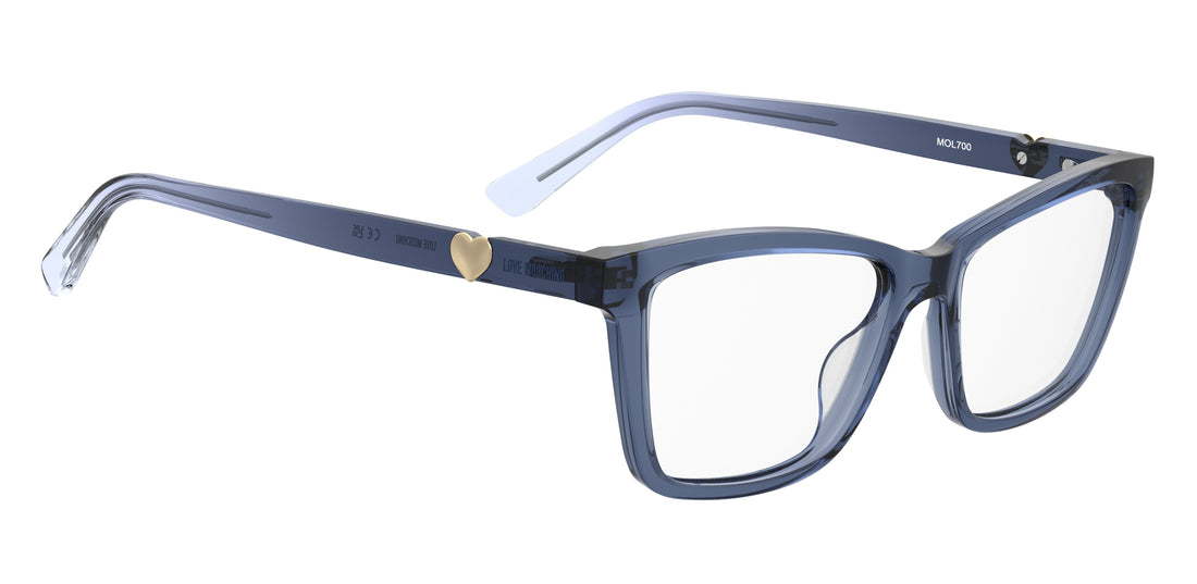 Glasögon moschino love mol700 mvu azul rectangular femenino storlek 54mm - Detaljvy