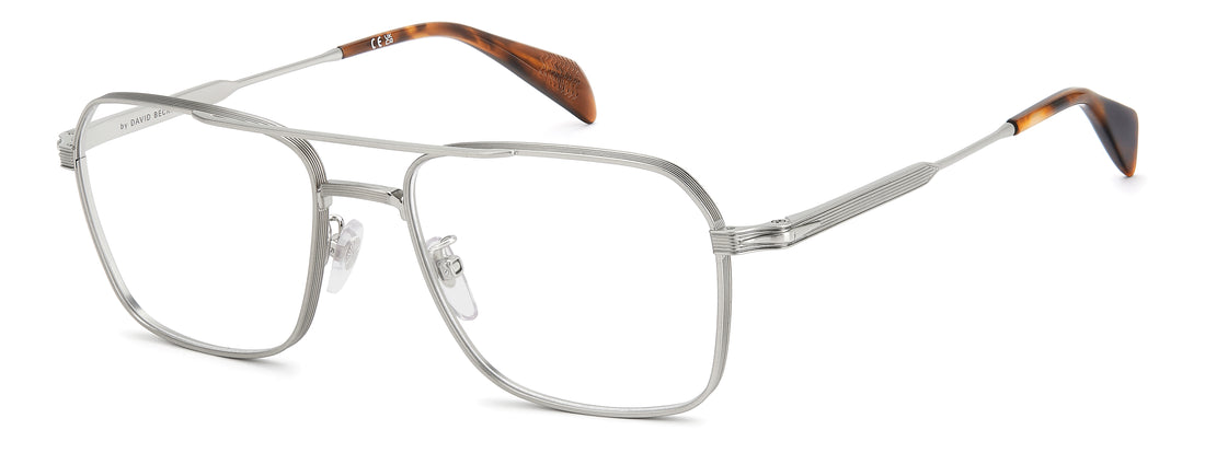 Briller david beckham db 1248 010 plateado rectangular masculino størrelse 55mm - Hovedvisning