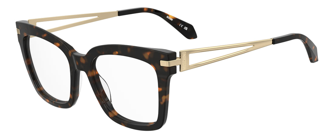 Glasögon moschino mos668 086 havana rectangular femenino storlek 52mm - Huvudvy