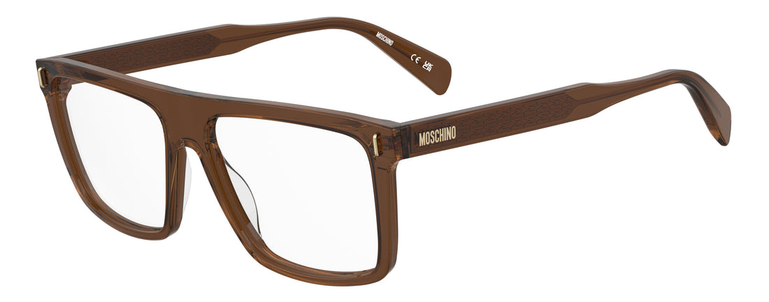 Glasögon moschino mos669 09q marron rectangular masculino storlek 56mm - Huvudvy