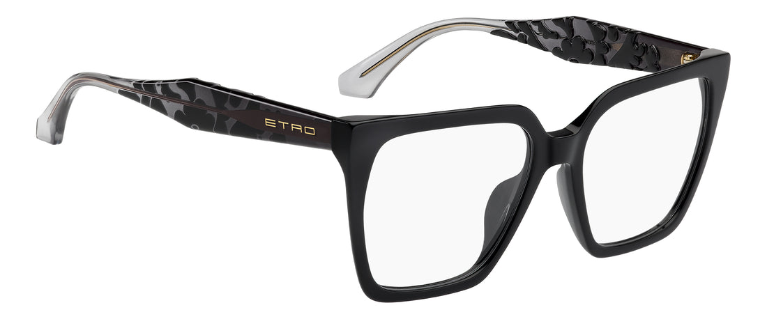 Briller etro 0150/g 807 negro square femenino størrelse 53mm - Detaljeret visning