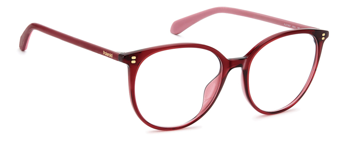 Occhiali da vista polaroid pld d627 8cq rojo round femenino taglia 54mm - Vista dettagliata