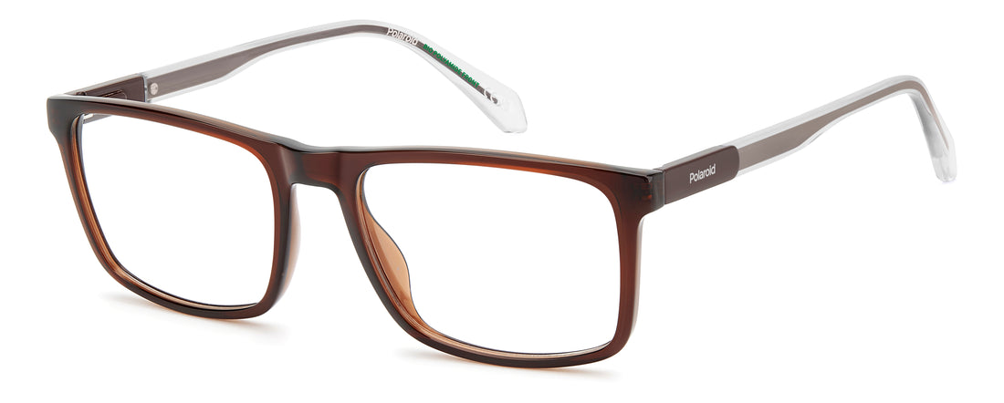 Occhiali da vista polaroid pld d636 09q marron rectangular masculino taglia 55mm - Vista principale