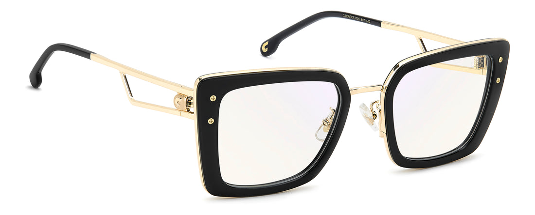Briller carrera 3105 807 13 negro rectangular femenino størrelse 52mm - Detaljeret visning