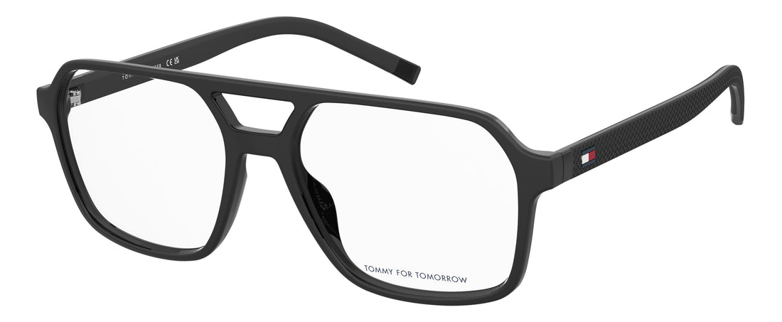 Prescription glasses tommy hilfiger th 2379 807 negro rectangular masculino size 56mm - Main view