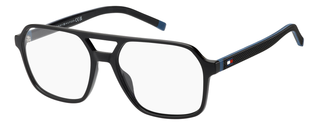 Prescription glasses tommy hilfiger th 2379 d51 negro rectangular masculino size 56mm - Main view