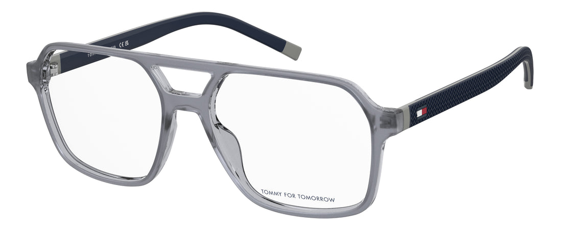 Prescription glasses tommy hilfiger th 2379 kb7 gris rectangular masculino size 56mm - Main view