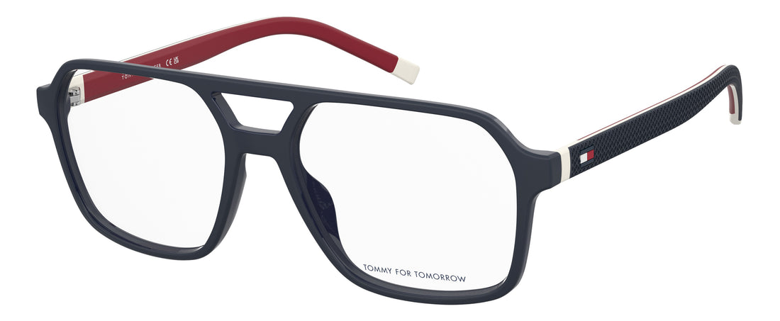 Prescription glasses tommy hilfiger th 2379 pjp azul rectangular masculino size 56mm - Main view