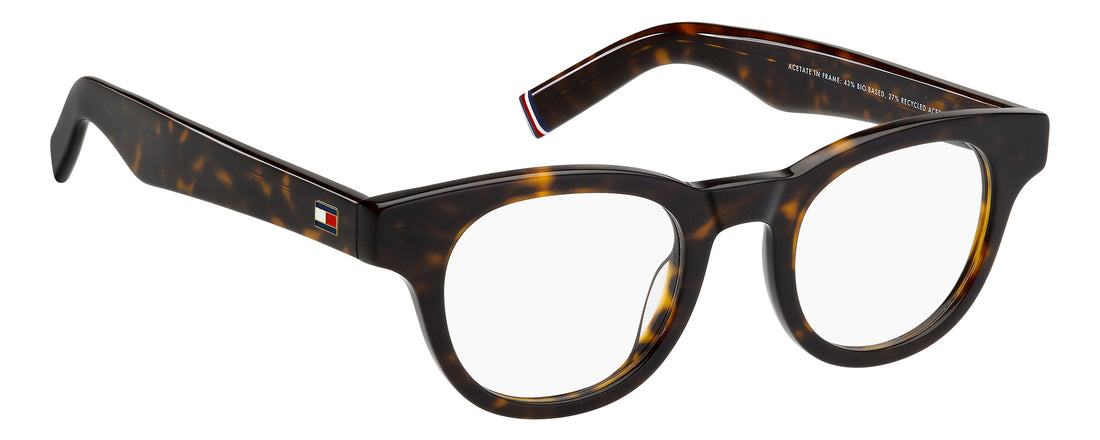 Prescription glasses tommy hilfiger thmrhilfiger/01 086 havana rectangular masculino size 45mm - Detailed view