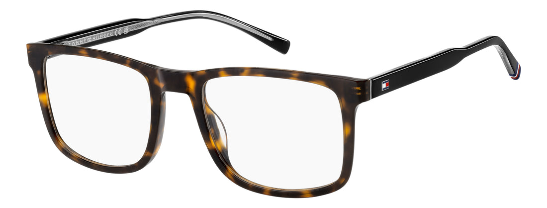 Prescription glasses tommy hilfiger th 2393 086 havana rectangular masculino size 53mm - Main view