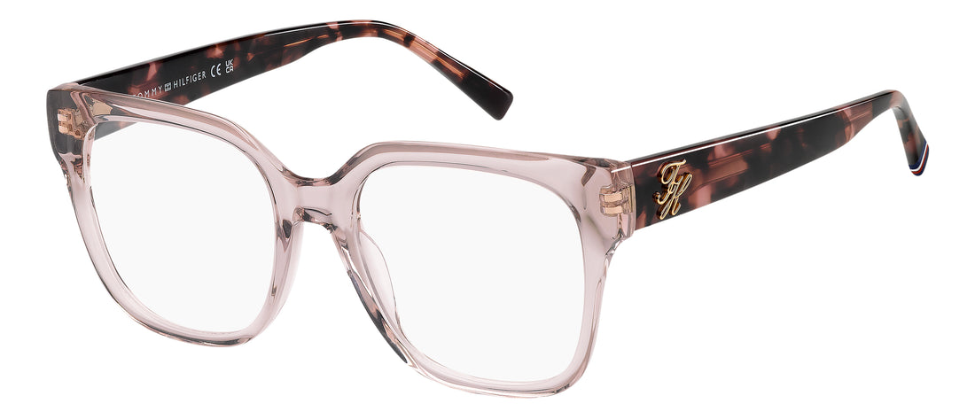 Prescription glasses tommy hilfiger th 2405 35j rosa square femenino size 52mm - Main view