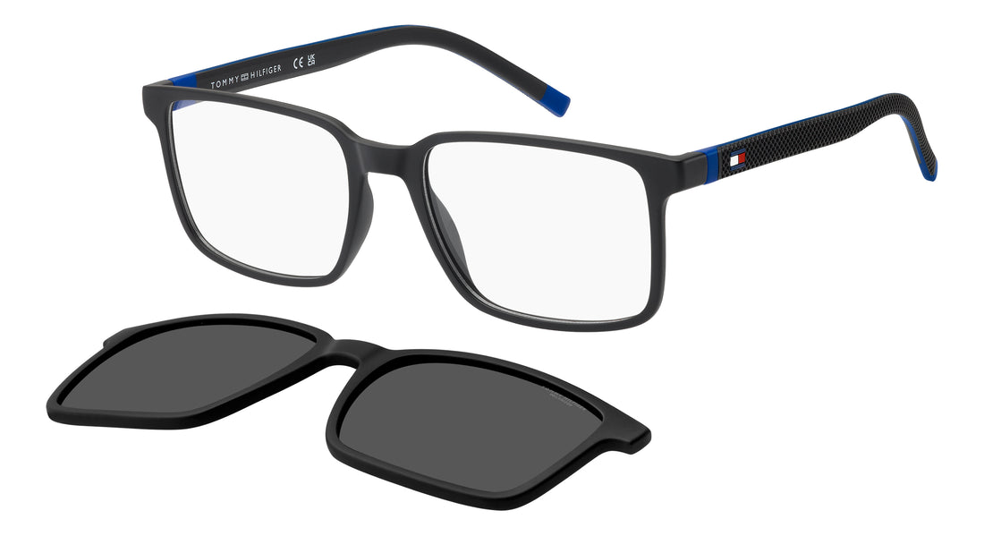 Solbriller tommy hilfiger th 2377/c 003 m9 negro rectangular masculino størrelse 54mm - Hovedvisning