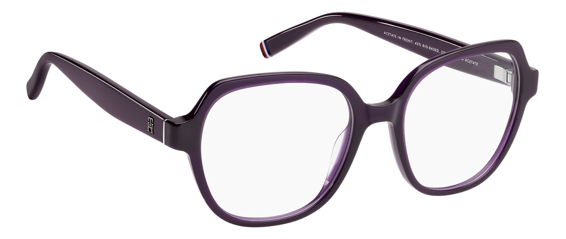 Okulary korekcyjne tommy hilfiger th 2401 b3v violeta square femenino rozmiar 51mm - Widok szczegółowy