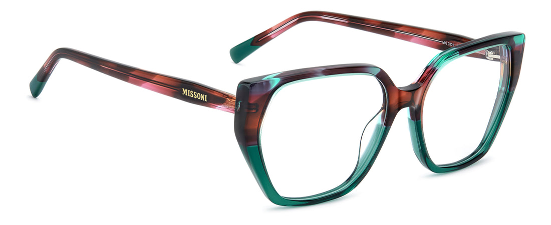 Occhiali da vista missoni mis 0301 yap havana rectangular femenino taglia 55mm - Vista dettagliata