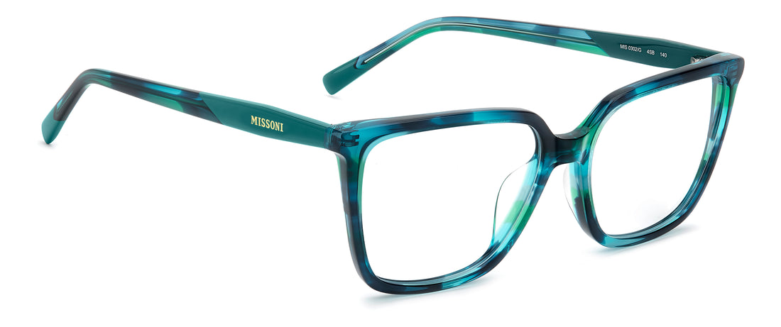 Occhiali da vista missoni mis 0302/g 4sb azul rectangular femenino taglia 55mm - Vista dettagliata