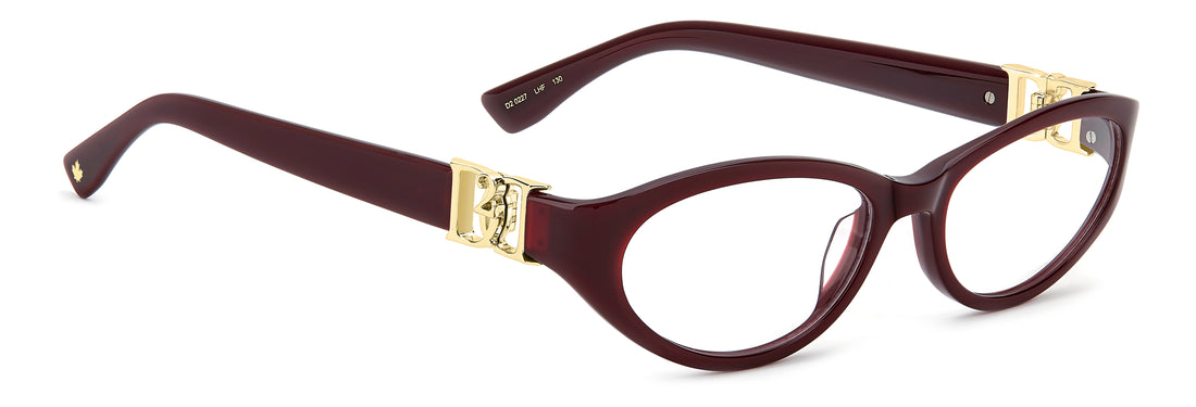 Brillen dsquared2 d2 0227 lhf burdeos cat eye femenino maat 55mm - Detailaanzicht