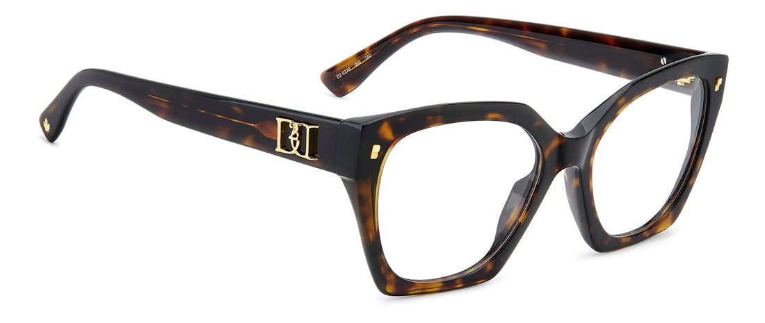 Brillen dsquared2 d2 0228 086 havana square femenino maat 54mm - Detailaanzicht