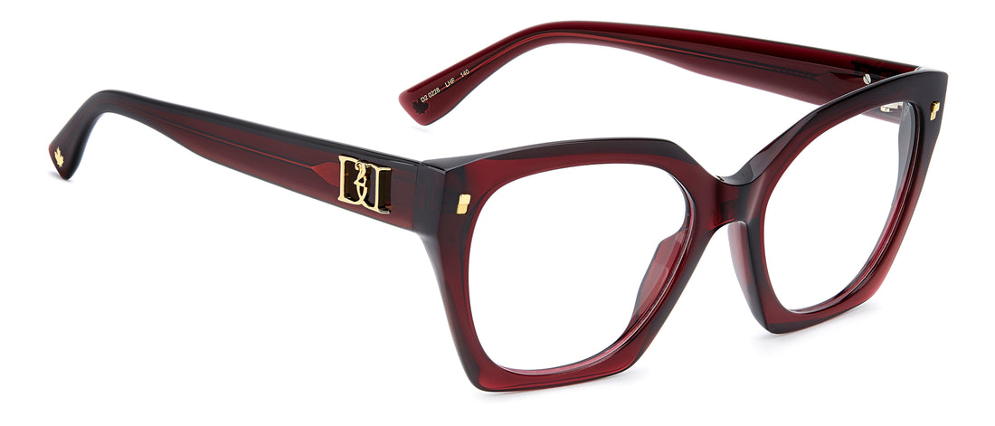 Brillen dsquared2 d2 0228 lhf burdeos square femenino maat 54mm - Detailaanzicht