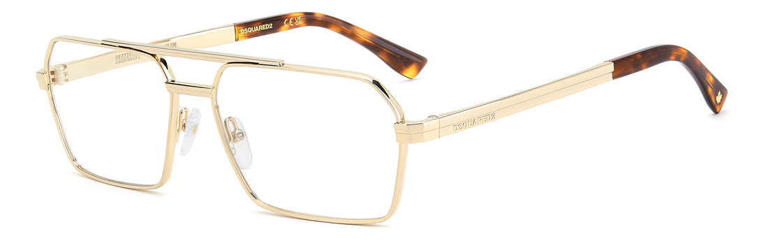 Brillen dsquared2 d2 0217 j5g dorado rectangular masculino maat 59mm - Hoofdaanzicht