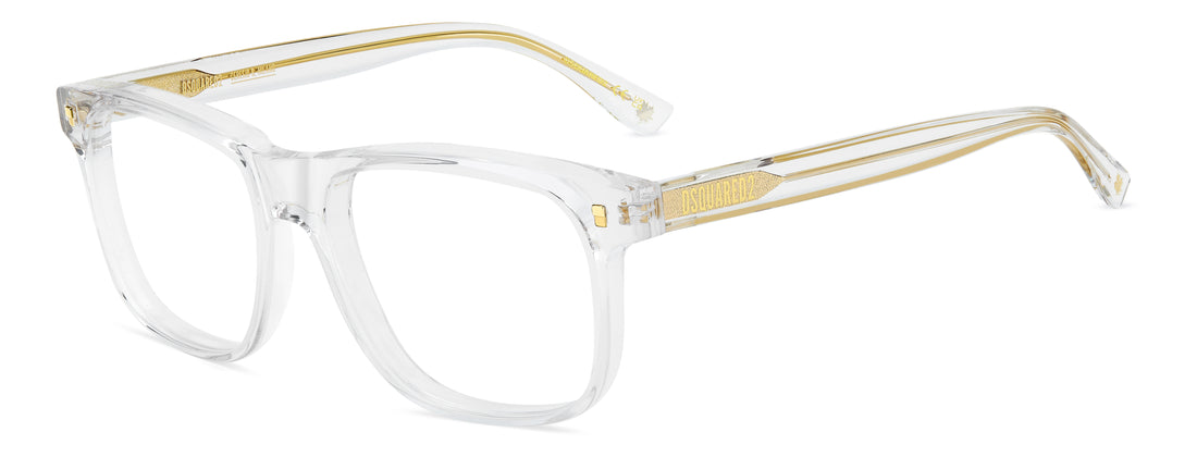 Brillen dsquared2 d2 0224 900 transparente rectangular masculino maat 55mm - Hoofdaanzicht