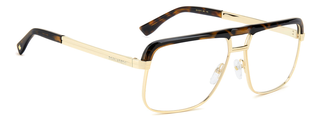 Brillen dsquared2 d2 0215 2ik havana rectangular masculino maat 60mm - Detailaanzicht