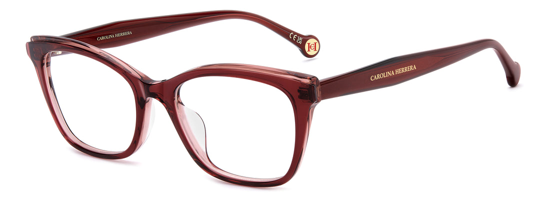 Briller carolina herrera her 0404/g 8cq rojo rectangular femenino størrelse 52mm - Hovedvisning