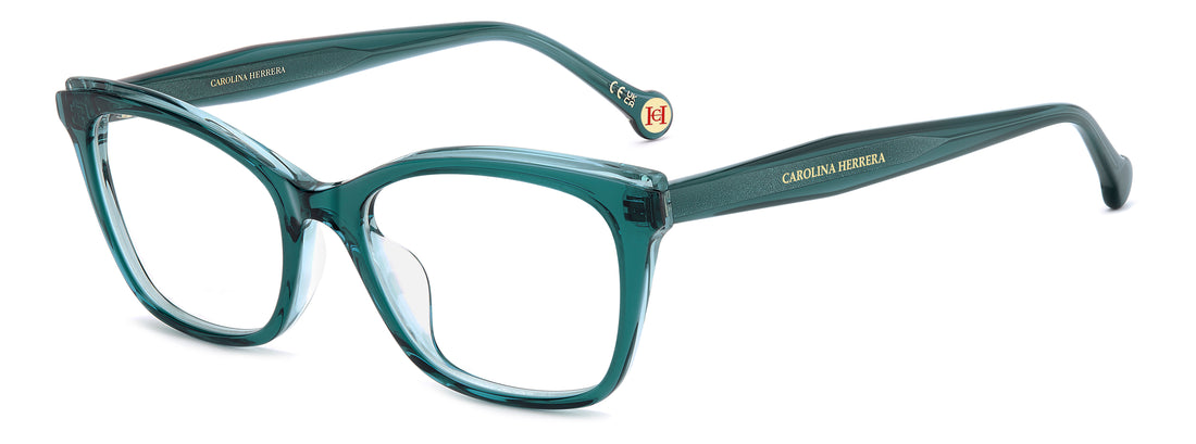Briller carolina herrera her 0404/g zi9 verde rectangular femenino størrelse 52mm - Hovedvisning