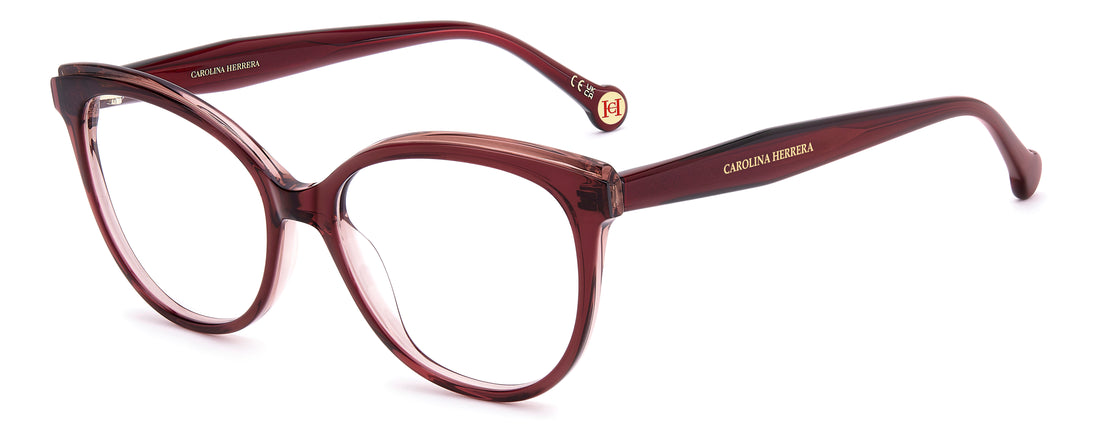 Briller carolina herrera her 0405 8cq rojo cat eye femenino størrelse 53mm - Hovedvisning