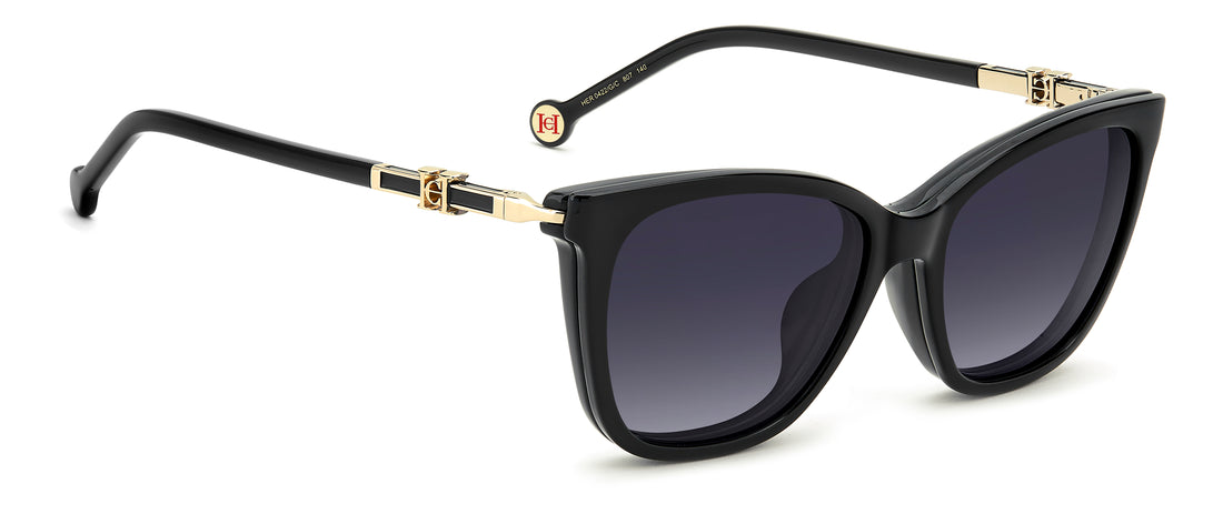 Solbriller carolina herrera her 0422/g/c 807 wj negro rectangular femenino størrelse 54mm - Detaljeret visning